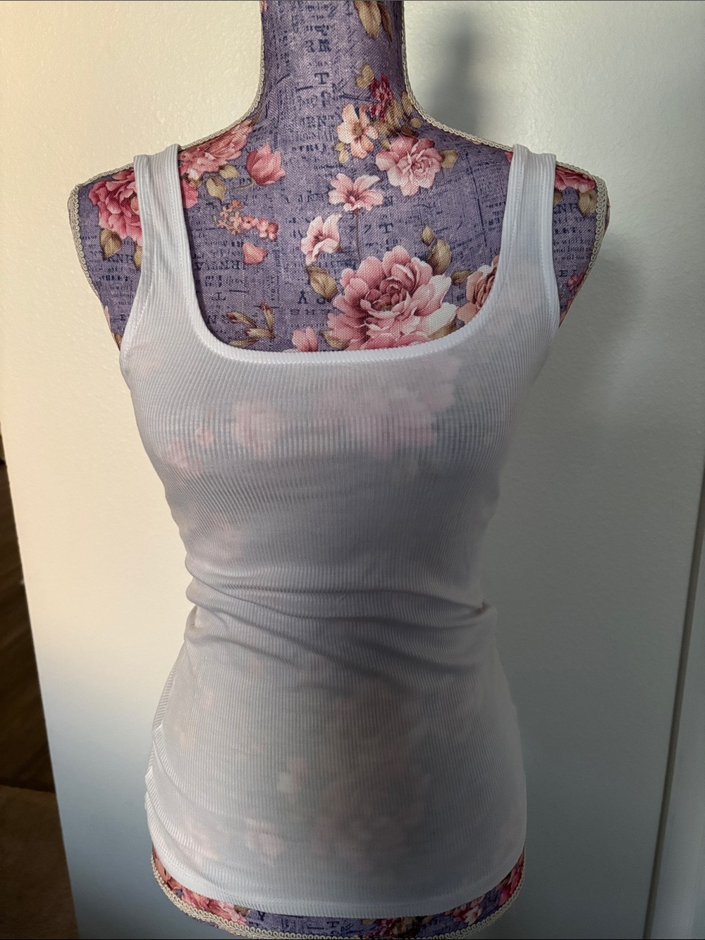 NWT Fashion Nova White Ribbed Square-Neck Tank Top